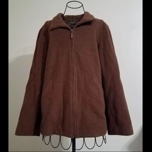 Eileen Fisher 100% Wool Zip Up Jacket Pockets